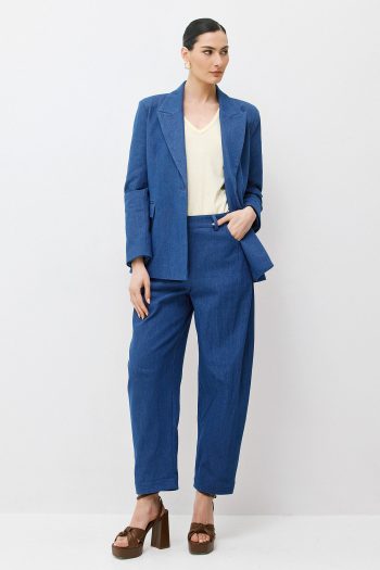 Luisa Belted Blazer – Blue - Image 6
