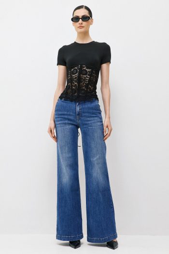 Elena Wide Leg Denim – Mid Blue - Image 5