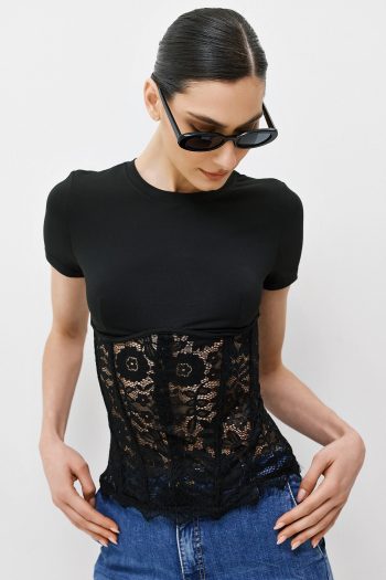 Alex Lace T-shirt – Black