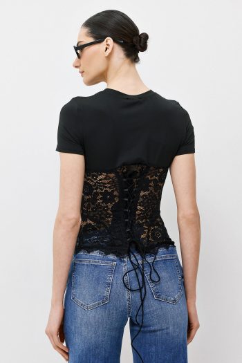 Alex Lace T-shirt – Black - Image 5