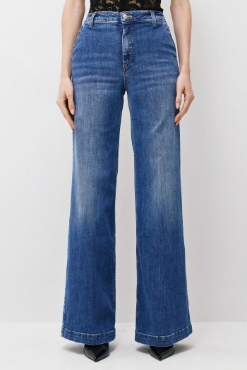 Elena Wide Leg Denim – Mid Blue - Image 2