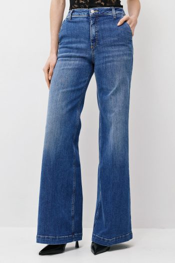 Elena Wide Leg Denim – Mid Blue - Image 3