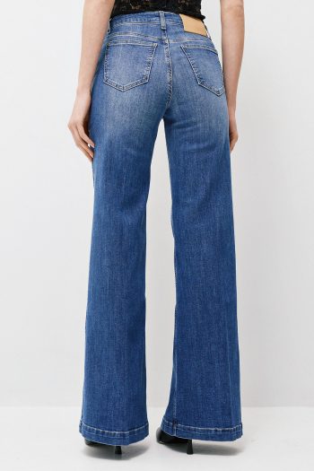 Elena Wide Leg Denim – Mid Blue - Image 9