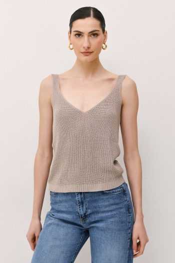 Mia Knit Top – Beige - Image 2