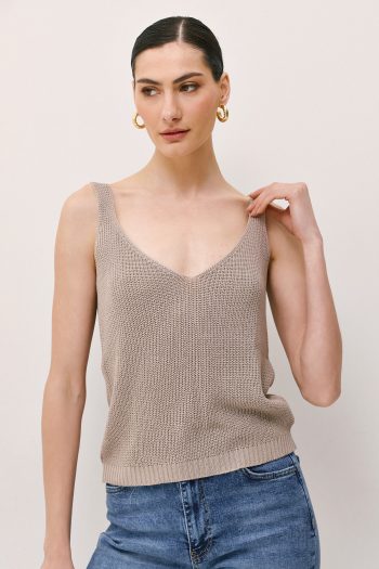 Mia Knit Top – Beige