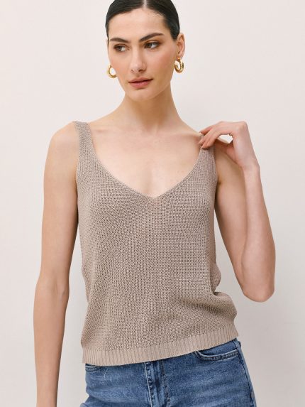 Mia Knit Top – Beige