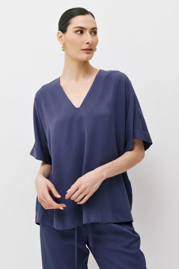 Cupro Blouse Set – Blue - Image 4