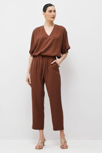 Cupro Blouse Set – Brown - Image 3