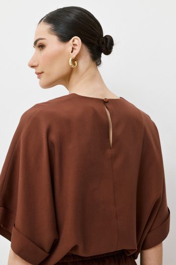 Cupro Blouse Set – Brown - Image 6