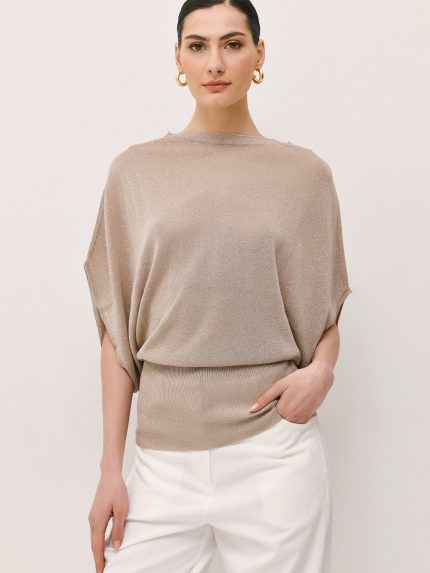 Zelia Lurex Knit – Beige