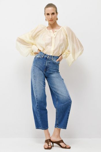 Chiara Ballon Denim – Mid Blue