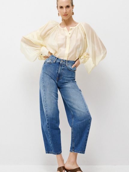 Chiara Ballon Denim – Mid Blue