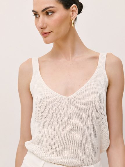 Mia Knit Top – Ecru