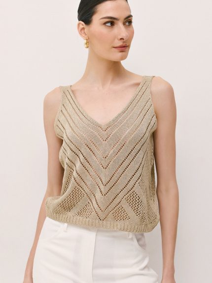 Maya Lurex Knit – Beige