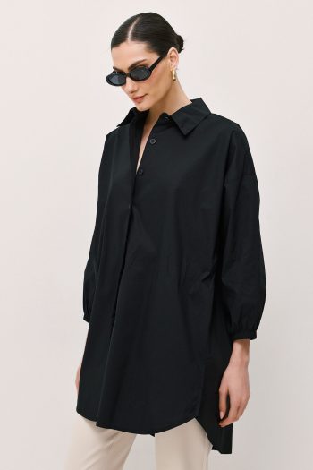 Blossom Cotton Shirt – Black