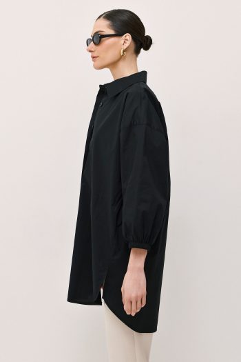 Blossom Cotton Shirt – Black - Image 4