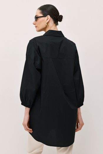 Blossom Cotton Shirt – Black - Image 5