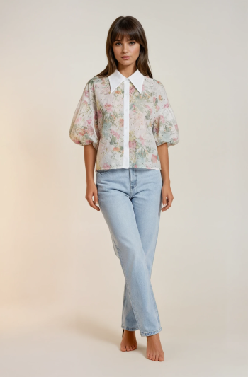 Katie Floral Shirt – Yellow - Image 4