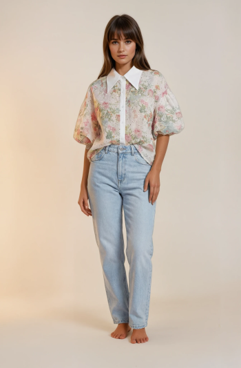 Katie Floral Shirt – Yellow - Image 2