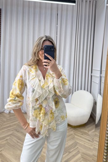 Selina Floral Shirt – Yellow - Image 3