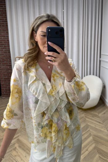 Selina Floral Shirt – Yellow - Image 2