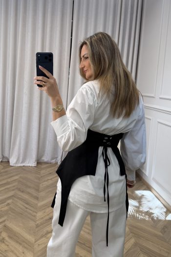 Erin Shirt with Bustier – White - Image 3