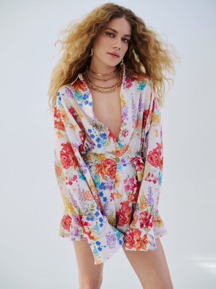 Heatspell Oversized Linen Shirt – White