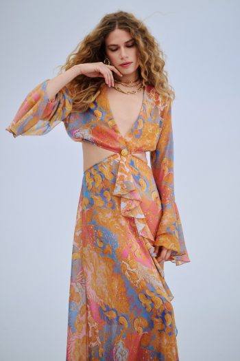 Dawnlight Cutout Maxi Dress – Print - Image 3
