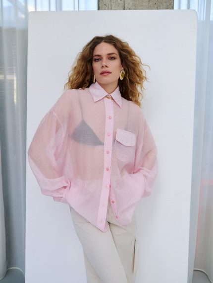 Goldskin Strass Shirt – Pink