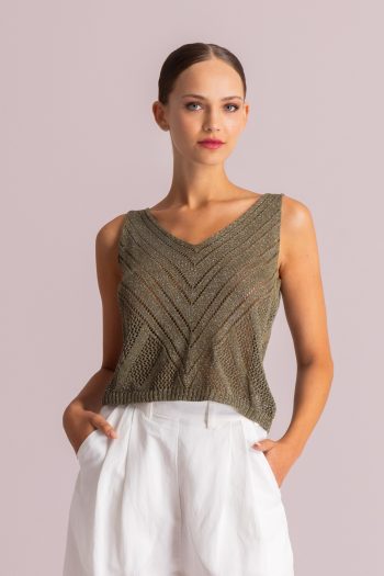 Maya Lurex Knit – Khaki