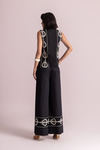 Anna Embroidered Pants – Black - Image 2