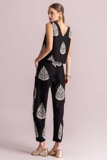 Emilia Embroidered Pants – Black - Image 2