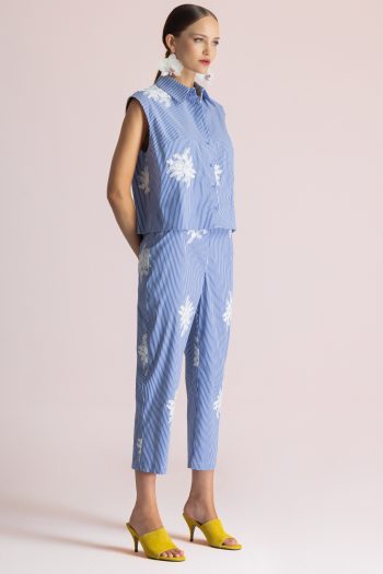 Maya Embroidered Pants – Striped