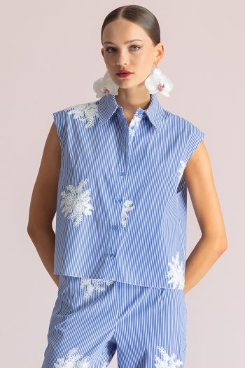 Maya Embroidered Shirt – Striped