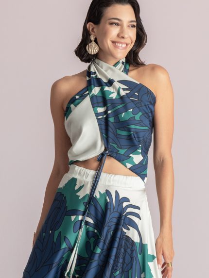 August Wrap Top – Print