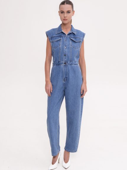 Raven Jumpsuit – Mid Blue
