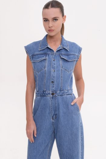 Raven Jumpsuit – Mid Blue - Image 2