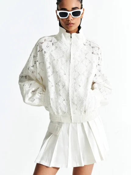 Lace Bomber – White