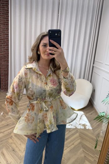 Lily Floral Shirt – Yellow - Image 2