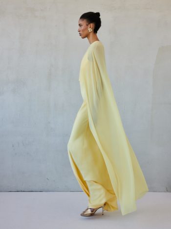 Long Sleeve Cape – Butter Yellow - Image 4