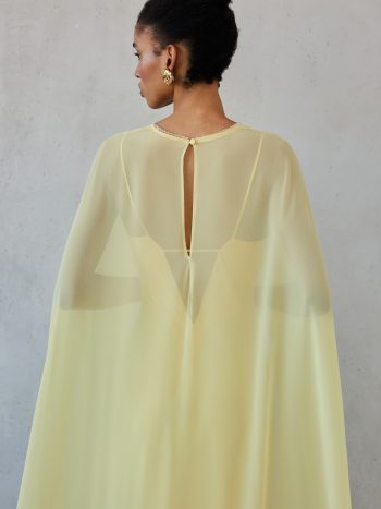 Long Sleeve Cape – Butter Yellow - Image 3