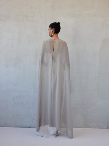 Long Sleeve Cape – Greige/Mint - Image 4