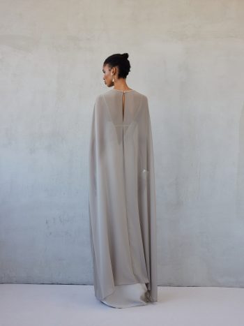 Long Sleeve Cape – Greige/Mint - Image 3