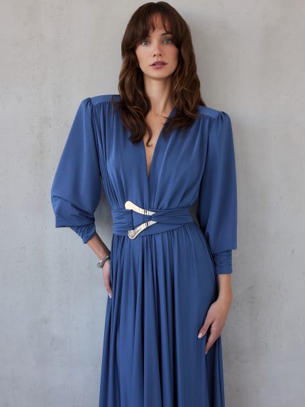 Carla Dress – Dusty Blue