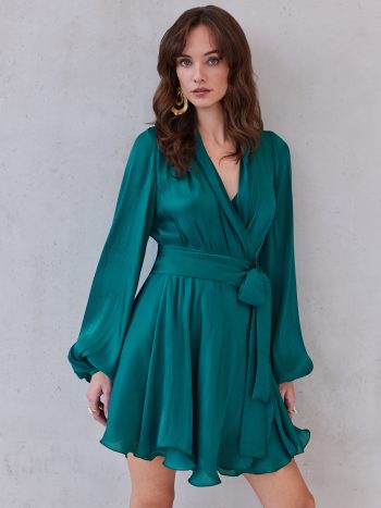 Savina Dress – Emerald - Image 2