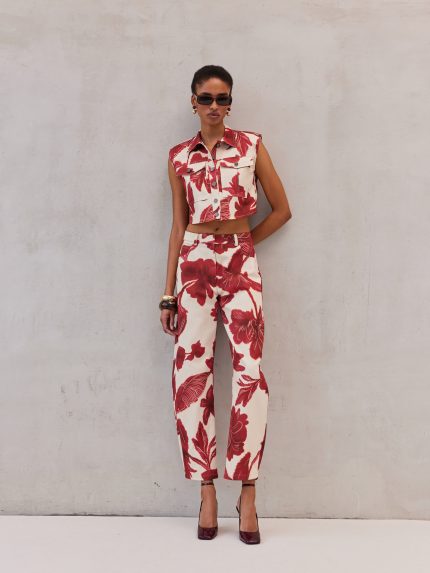 Marlene Barrel Jeans – Ruby Blossom