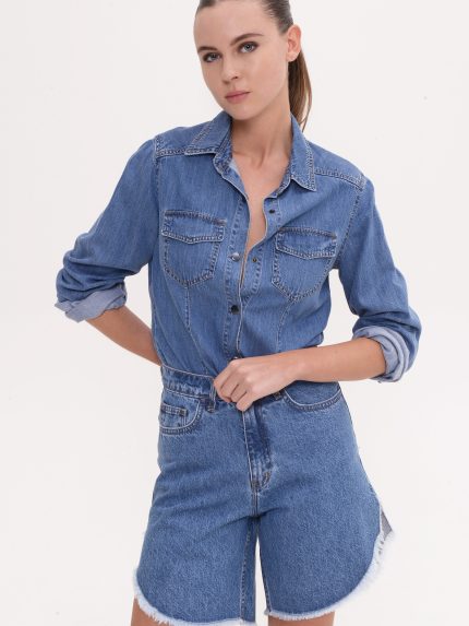 Roxy Overshirt – Mid Blue