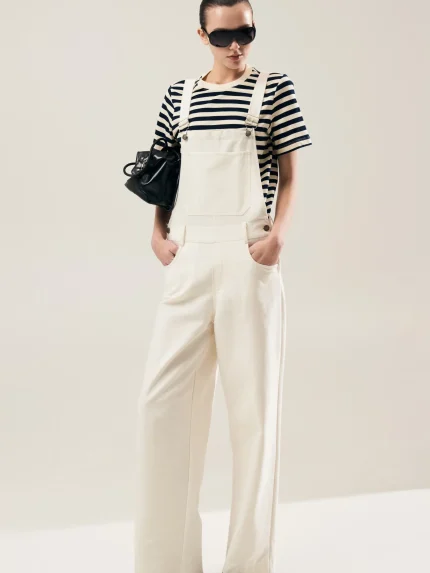 Pixie Denim Overall – White