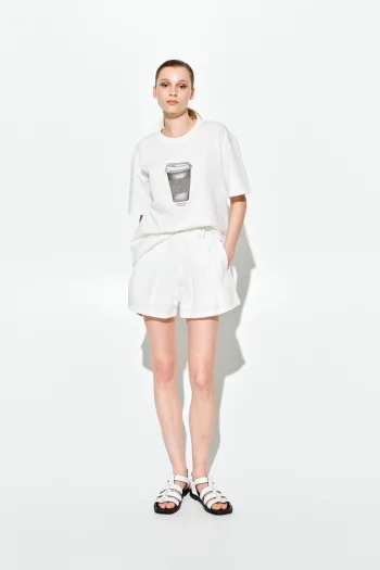 Coffee Strass T-shirt – White - Image 3