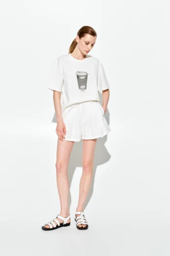 Coffee Strass T-shirt – White - Image 2